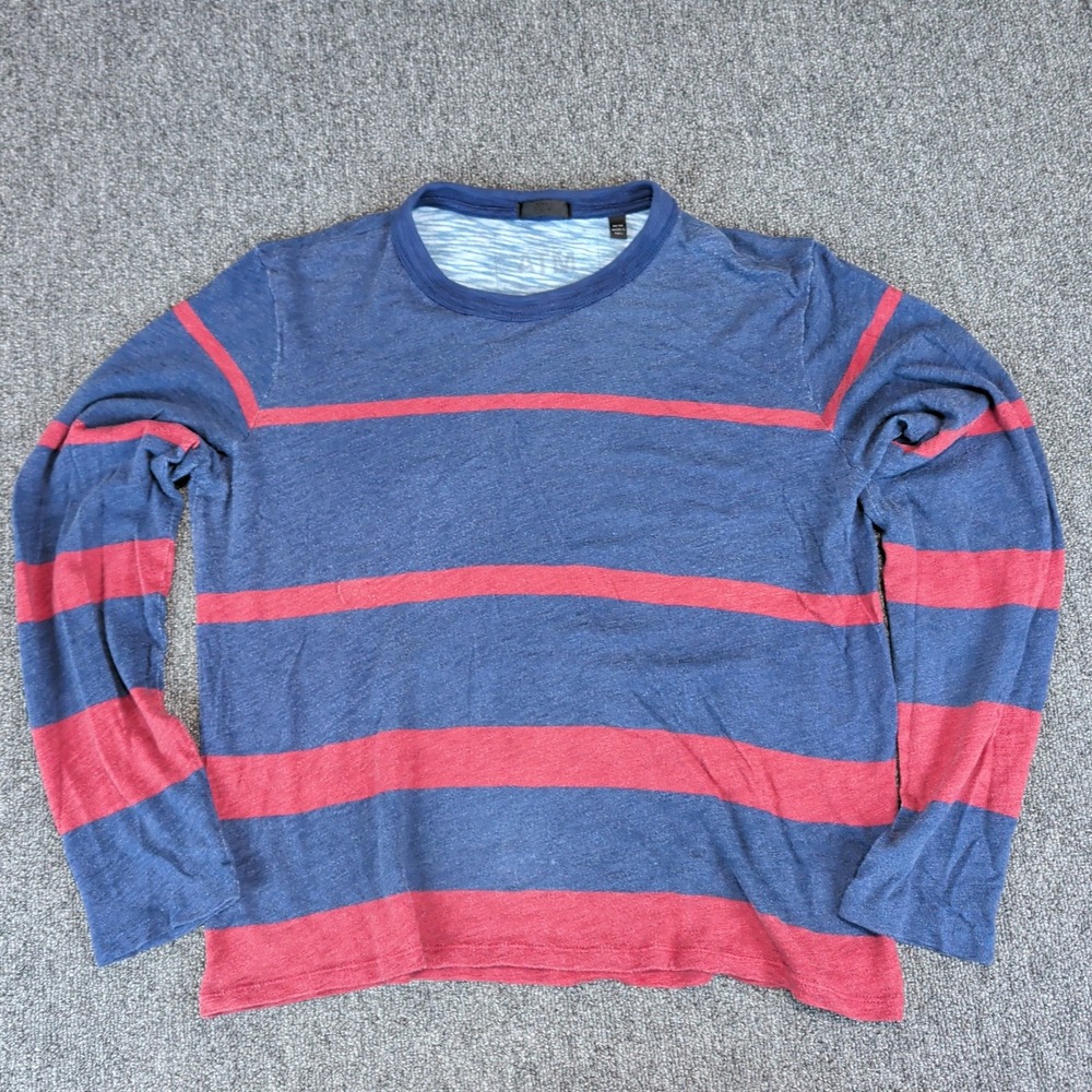 ATM Anthony Thomas Melillo Striped Long Sleeve Tee Mens Medium Blue Red Cotton — photo 2